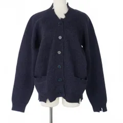 メゾンマルジェラ Maison Margiela 19AW ダメージ加工 ニットカーディガン ウール 無地 S 紺 ダークネイビー S51GP0135のサムネイル