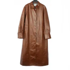 アメリヴィンテージ Ameri VINTAGE 23AW CRASH FAKE LEATHER COAT フェイクレザーコート ロング丈 M 茶 ブラウンのサムネイル