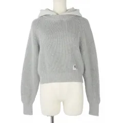 アレキサンダーワン ALEXANDER WANG ニットパーカー フーディ ショート丈 クロップド ローゲージ XS グレー CA00985のサムネイル