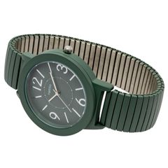 [Special Offer] Analog Metal Band Accordion Strap Women's Stainless Steel Watch One Color Soft Jacquard Fieldwork (Fieldwork) Khaki JN040-4