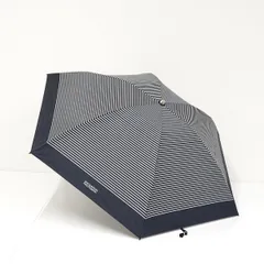 折りたたみ日傘 MACKINTOSH PHILOSOPHY マッキントッシュフィロソフィー USED美品 晴雨兼用 ボーダー ロゴプリント ネイビー 軽量 UV 50cm FS9769のサムネイル