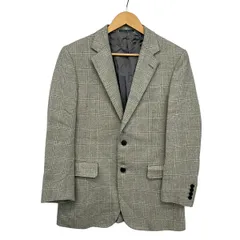 Burberry LONDON(バーバリーロンドン) ジャケット メンズ美品  - 白×ダークグレー 長袖/チェック柄/ネーム刺繍/肩パッド/春/秋のサムネイル