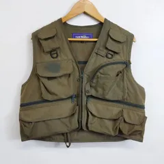 RYOBI Field Members フィッシング ジップアップ ベスト Vネック マルチポケット 釣り アウトドア 古着 カーキ Ｍ G297のサムネイル