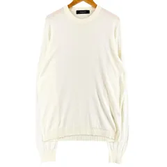 極美品▲VERSACE ヴェルサーチ 2022年製 1008476 シルク コットン クルーネック 長袖 ニット アイボリー 48 イタリア製 正規品 メンズのサムネイル