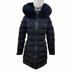 美品☆MACKAGE マッカージュ CALLA-BX ブルーフォックスファー・フード付 レザー使い ZIP UP ダウンコート ブラック S レディースのサムネイル