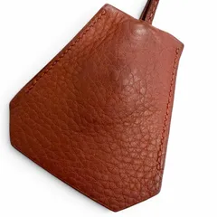 良品△HERMES エルメス ヴィンテージ レザー ルージュアッシュ シルバー金具 マルジェラ期 クロシェット ネックレス □D刻印 仏製 メンズのサムネイル