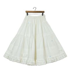 ケティ☆リボンいっぱい♪ふんわりティアードスカート サイズM 白系