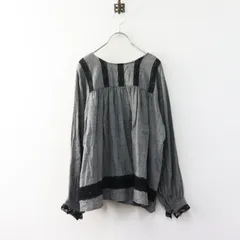 サマンサモスモス Samansa Mos2 SM2 kazumi カズミコラボ 前後着レース襟ブラウス F‖ブラック トップス 長袖【2400015062167】のサムネイル