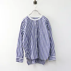 ユニバーサル ティシュUNIVERSAL TISSUタイプライターストライプバーバーワーキングシャツ F ネイビーワイドストライプ∥【2400015063263】のサムネイル