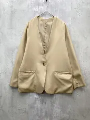 OLIVE des OLIVE オリーブデオリーブ シングル ワンボタン ノーカラー ジャケット 羽織り sizeM/ベージュ ■◇ レディースのサムネイル