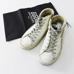 ゴールデングース GOLDEN GOOSE SLIDE ハイカット スタッズ レザー スニーカー 38｜ホワイト シューズ サイドジップ【2400015066332】のサムネイル