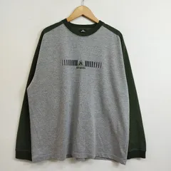 Airwalk エアウォーク ラグラン Tシャツ 長袖 フロント ロゴ ポリエステル 古着 VINTAGE グレー グリーン XL G334のサムネイル