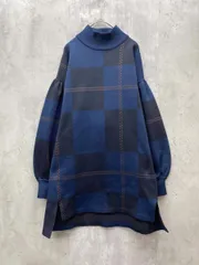 BARAK バラク チェック柄ハイネックトップス ゆったり カジュアルsizeF/ブルー系 ◇■ レディースのサムネイル