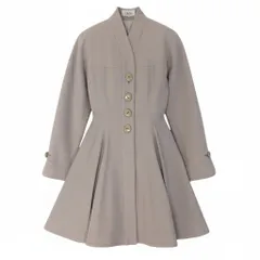 38g13 Miss Dior ミスディオール クリスチャンディオール ウールコート Aライン フレアコート サイズM ベージュ レディースu02tのサムネイル