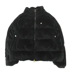 美品 adidas Originals アディダスオリジナルス S DOWN PUFFER ショート パファージャケット ダウン ブルゾン ベロア L ブラック レディース 古着 中古 USEDのサムネイル