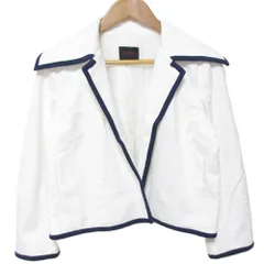 美品 23SS TOMORROWLAND トゥモローランド コットンナイロンスラブクロス ビックカラージャケット 14-07-32-07303 サイズ36 ホワイト レディース 古着 中古 USEDのサムネイル