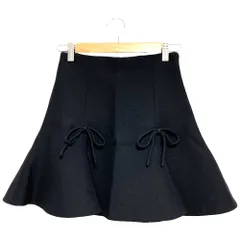 美品 23AW VALENTINO ヴァレンティノ リボン装飾 フレアミニスカート サイズ36 ブラック レディース 古着 中古 USEDのサムネイル