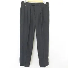 美品 BERNARD ZINS ベルナールザンス ヘリンボーン ウール スラックスパンツ サイズFR42 ネイビー メンズ 古着 中古 USEDのサムネイル