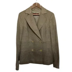美品 Max Mara Studio マックスマーラステュディオ ウール ダブル ジャケット サイズ42 ベージュ レディース 古着 中古 USEDのサムネイル