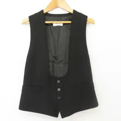 美品 CELINE セリーヌ カシミヤフランネル ジレ ベスト 2I082311T 38NO サイズ36 ブラック レディース 古着 中古 USEDのサムネイル
