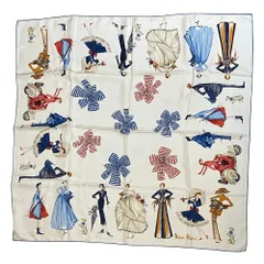 新品同様 Nina Ricci ニナリッチ シルク 大判スカーフ アイボリー レディース 古着 中古 USEDのサムネイル