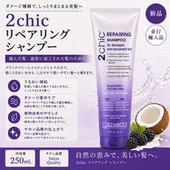 ◇843【新品／並行輸入品】★単品★giovanni(ジョバンニ) 2chic ダメージ シャンプー 250mL ダメージケア ノンシリコン シャンプー ジョヴァンニ ココナッツミルク ブラックベリー ボタニカル ダメージヘア サロンクオリティのサムネイル