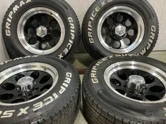 タイヤ走行短め【GRIPMAX GRIP ICE X 265/70R17】スタッドレス【Ion Alloy 17インチ 9J6HPCD139.7±0】22年 深リム ランクル等　(KTI574)のサムネイル