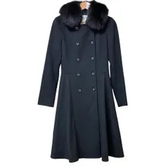 新品同様 Rene ルネ フォックスファー カシミヤロングコート 6548060A サイズ34 ブラック レディース 古着 中古 USEDのサムネイル