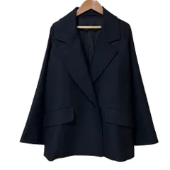 美品 24SS MARGARET HOWELL マーガレットハウエル SHETLAND WOOL BLEND FLANNEL コート 1 ダークネイビー レディース 古着 中古 USEDのサムネイル
