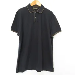 美品 LORO PIANA ロロピアーナ ストレッチ 半袖 ポロシャツ Lサイズ ネイビー メンズ 古着 中古 USEDのサムネイル