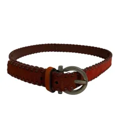 美品 Salvatore Ferragamo フェラガモ ガンチーニバックル スエード ナローベルト ブラウン レディース 古着 中古 USEDのサムネイル