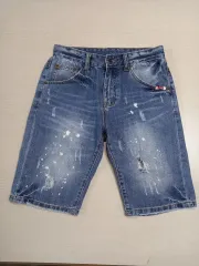 27-28 DSQUARED2 ダメージウォッシュ ペインテッド デニムハーフパンツ 27-638のサムネイル