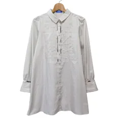 美品 BLUE LABEL CRESTBRIDGE ブルーレーベルクレストブリッジ コットンライクスパンローンブラウス シャツ 38 ベージュ レディース 古着 中古 USEDのサムネイル