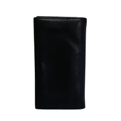 良品 GIORGIO ARMANI ジョルジオアルマーニ レザー 二つ折り 長財布 ロングウォレット ネイビーグレー メンズ 古着 中古 USEDのサムネイル