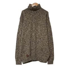 美品 Papas パパス タートルネック メランジニット セーター L ブラウン系 メンズ 古着 中古 USEDのサムネイル