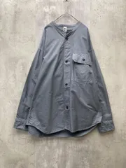 MHL. マーガレットハウエル バンドカラー 長袖 フロントポケット ワークシャツ くすみカラー sizeL/ブルー系 ■◇ メンズのサムネイル