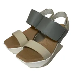 良品 UNITED NUDE ユナイテッドヌード Delta Wedge Sandal 厚底 プラットフォーム サンダル 37 約23.5～24cm グレー ベージュ レディース 古着 中古 USEDのサムネイル