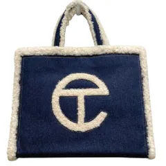 未使用 UGG アグ TELFAR ムートン ミディアムショッパー デニムトートバッグ インディゴ  レディース 古着 中古 USEDのサムネイル