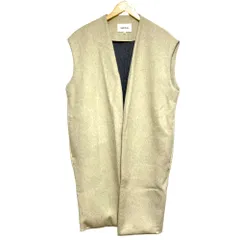 美品 ENFOLD エンフォルド 圧縮ウールロングジレベスト 3009A130-1010 サイズ36 ライトベージュ レディース 古着 中古 USEDのサムネイル