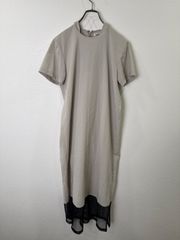 S00926｜AKIKOAOKI｜アキコアオキ｜AA19SS-STD-D01-02｜レイヤードワンピース｜ロングワンピース｜メッシュ｜グレー｜レディース｜M相当｜モード｜デザイナーズ｜ラグジュアリー｜90S｜Y2K｜古着｜ブランド古着｜USA古着｜ヴィンテージ