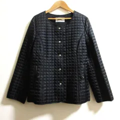 良品 courreges クレージュ キルティング ノーカラージャケット サイズ40 ブラック レディース 古着 中古 USEDのサムネイル