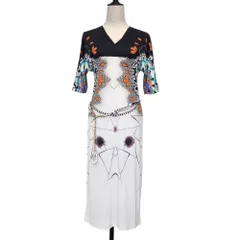 美品 ETRO エトロ アートプリント ドルマンスリーブ Vネックワンピース 42 マルチカラー レディース 古着 中古 USEDのサムネイル