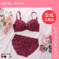 【新品】ビーオーエヌ 脇細見え 胸元リッチ シュッとRich シリーズ ブラジャー ショーツ セット BCDEF 脇すっきり 脇高 脇肉 bon(D65-M、D70-M)のサムネイル