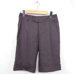 ボールジー BALLSEY トゥモローランド パンツ ハーフ丈 ストライプ ポケット 折り返し カシミヤ混 36 ブラウン パープル /Cのサムネイル