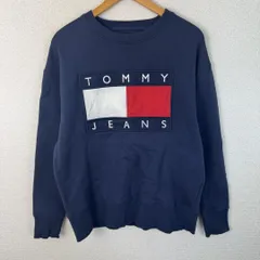 TOMMY JEANS トミージーンズ スウェット デカロゴ ネイビー M メンズ 古着 アメカジ ストリートのサムネイル