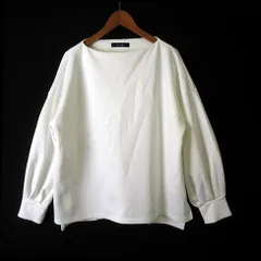 ルスーク Le souk ポンチ カットソー プルオーバー ボートネック ドロップショルダー ボリュームスリーブ 長袖 F オフホワイト アイボリーのサムネイル
