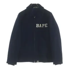 A BATHING APE (アベイシングエイプ) ウールメルトンジャケット ジップアップブルゾン ネイビーのサムネイル
