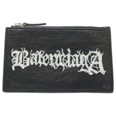 BALENCIAGA (バレンシアガ) 24SS CASH DIY METALディーアイワイメタル ロゴプリント カーフレザーカードケース コインケース ブラック 640535 2AAW3のサムネイル