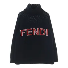FENDI (フェンディ) ロゴ タートルネック ニット ブラック#40 FAE138のサムネイル