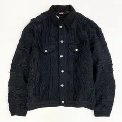 56j20 《美品》 Supreme シュプリーム × Coogi クージー 3D Knit Trucker Jacket ニットトラッカージャケット L ブラック 半タグ付き コラボアイテム ダブルネームt18rのサムネイル